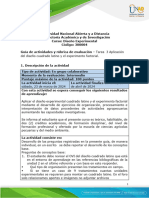 Guía de actividades y rúbrica de evaluación - Unidad 2 - Tarea 3 - Aplicación del diseño cuadrado latino y el experimento factorial