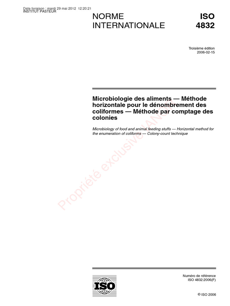Iso 4832 | PDF | Organisation internationale de normalisation ...