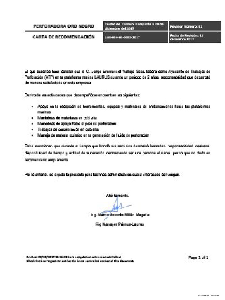 Carta Rig Manager | PDF