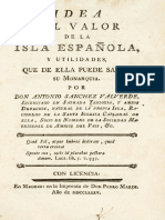 Idea Del Valor de La Isla Española - ASV - 1785