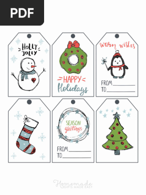 printable-christmas-tags-hand-drawn-blue-green-stocking-wreath-bells-snowman