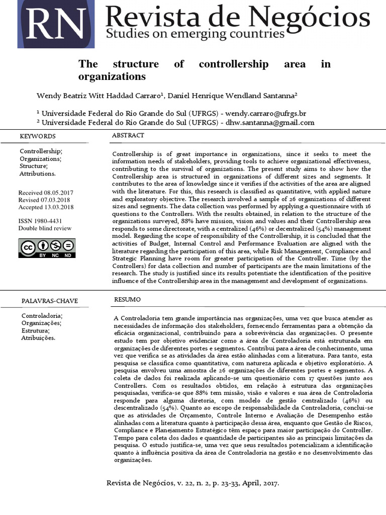 Structure of Controllership in Organizations | PDF | Strategic Planning ...