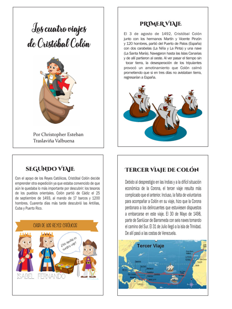 Los Cuatro Viajes de Cristóbal Colón | PDF | Cristobal colon | Edad del ...