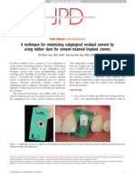 A Technique For Minimizing Subgingival Residual Cement by Using Rubber Dam For Cement-Retained Implant Crown