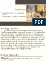 Writing A Close Analysis and Critical Interpretation of Literary Texts Applying A Reading Approach