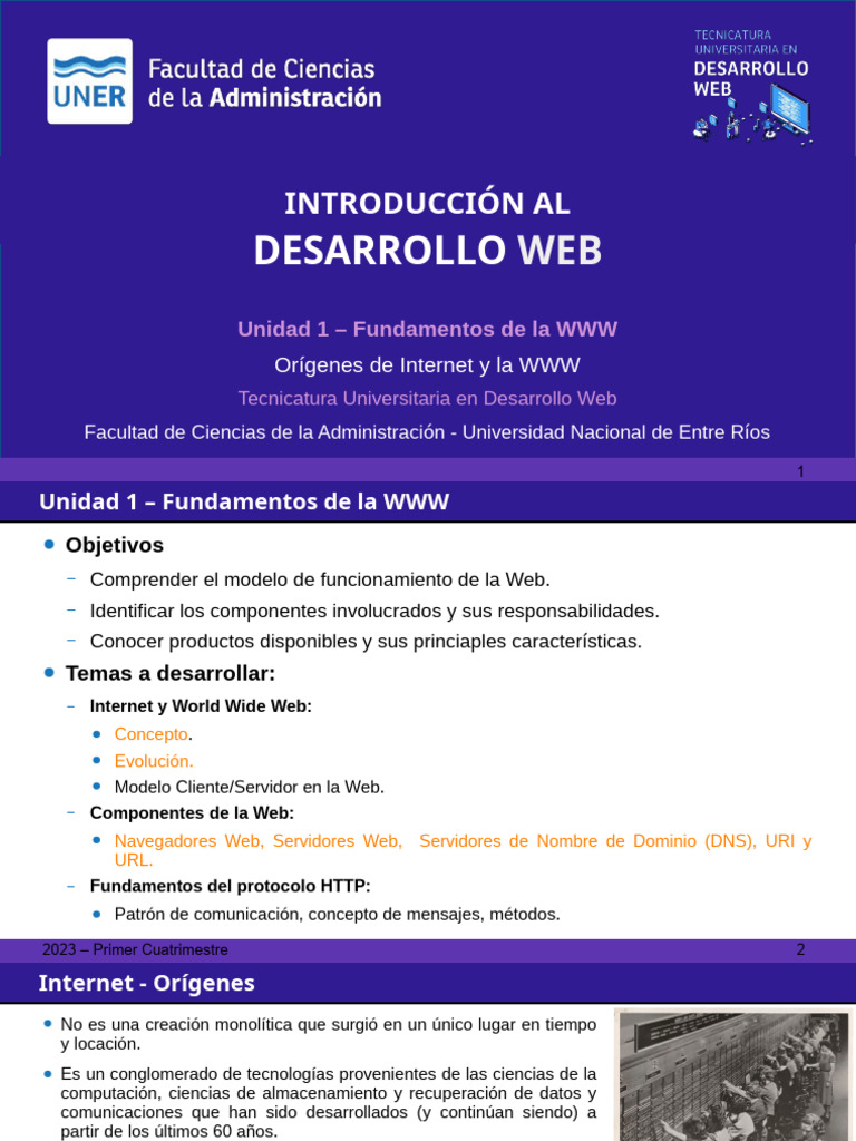 U1-02-Origenes de Internet y La Web | PDF | Red mundial | Internet y web