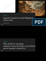 Spanish Era and With Rizal Report