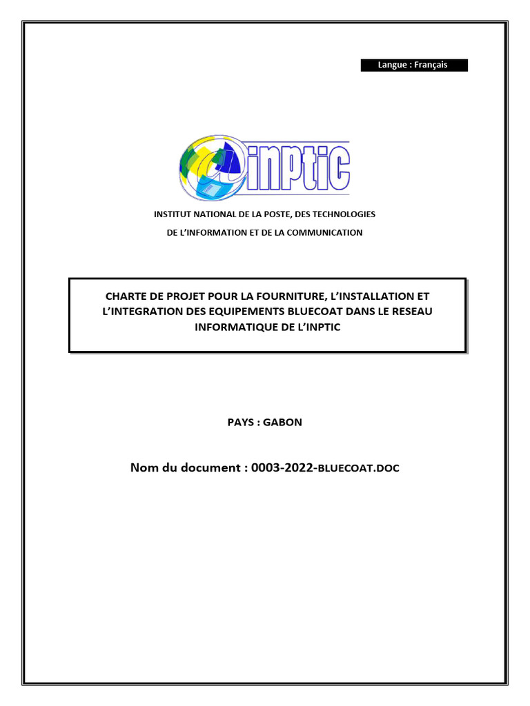 Intégration des Équipements Bluecoat à l'INPTIC | PDF