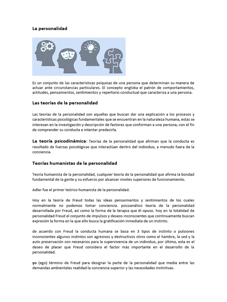 La Personalidad y El Caracter | PDF | Psicología de la personalidad ...