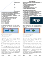 Lista de Exercícios Calor, Temp, Equi Termico, Propag Calor 2 Ano