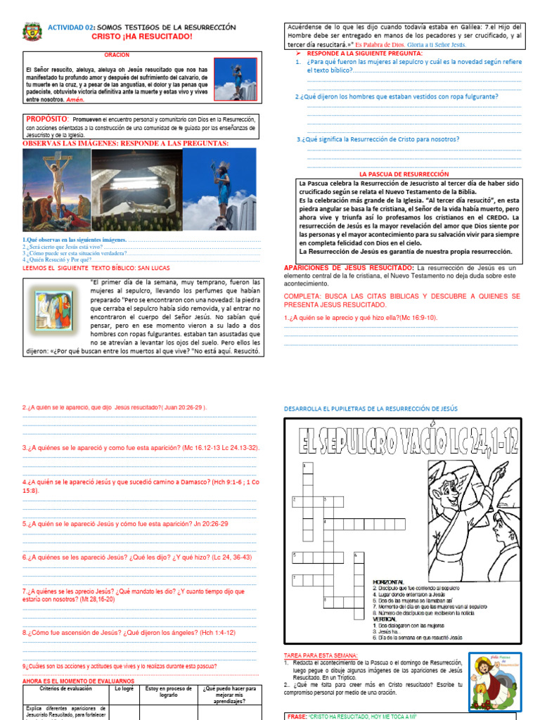 Resurrección de Cristo: Fe y Comunidad | PDF | La resurrección de Jesús ...