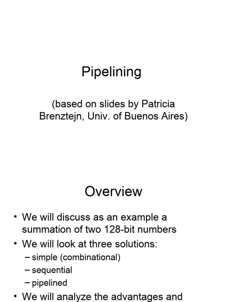 Lecture 5a Pipelining | PDF | Latency (Engineering) | Computing