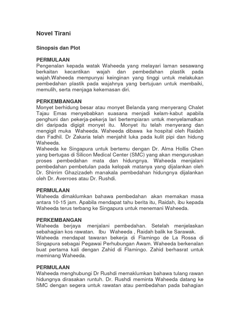 Tingkatan 5 Novel Tirani Pdf