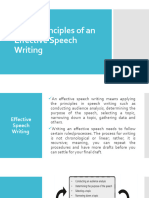 Using Principles of An Effective Speech Writing