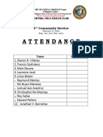 Attendance (3rd ComServ)