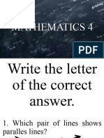 Mathematics 4 Progress Report Test