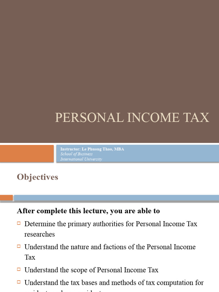 Overview of Personal Income Tax 2023 | PDF | Income Tax | Taxes