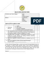 Health Declaration Form