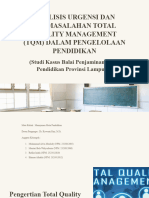 Analisis Urgensi Dan Permasalahan Total Quality Management TQM Dalam Pengelolaan Pendidikan