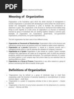 Organization and Administration Report