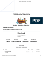 Jollywood Order Confirmation - Online Ticketing