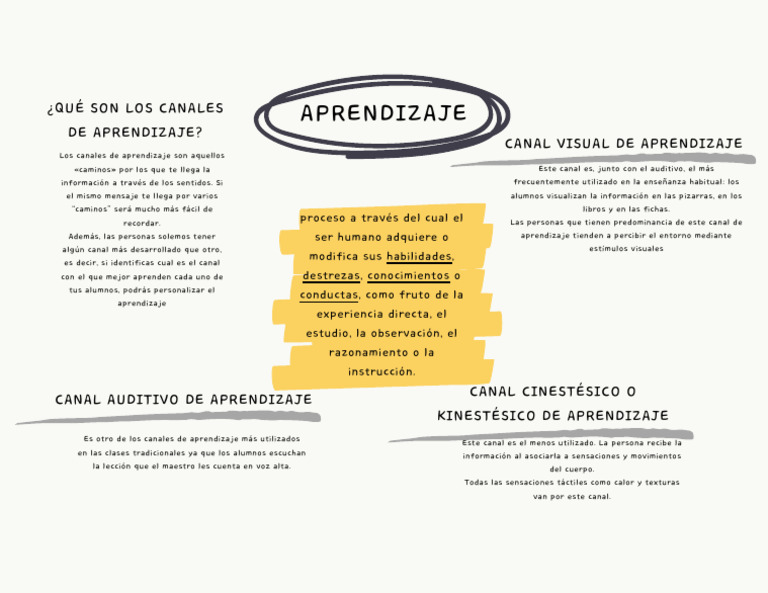 Canales de Aprendizaje: Visual y Auditivo | PDF | Aprendizaje | Ciencia ...