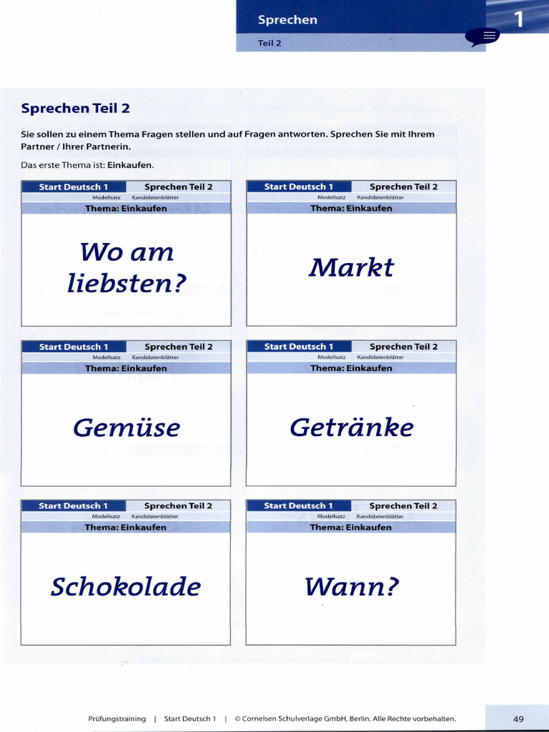 Pruefungstraining Start Deutsch A1 PDF Free 49 50 | PDF
