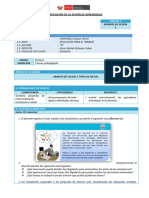 Planificación de La Sesión de Aprendizaje