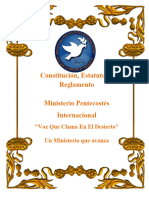 Constitucion, Estatusos y Reglamento Ministerio Pentecosés Internacional Voz Que Clama en El Desierto
