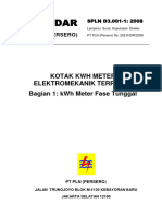 SPLN D3.001-1 2008-Kotak KWH Meter Elektromekanik Terpusat Fase 1