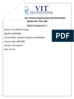 software quality and reliability