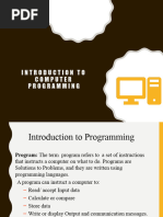 Lecture 1 Introduction To Programming