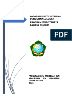 LAPORAN SURVEY KEPUASAN PENGGUNA LULUSAN TBI Dikonversi Muhammad Idris