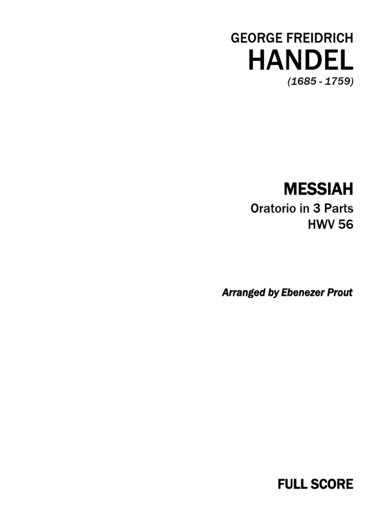 Handel's Messiah Full Score Edition | PDF