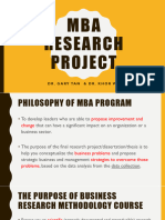 L1. Lecture 1 - Introduction MBA Research Project