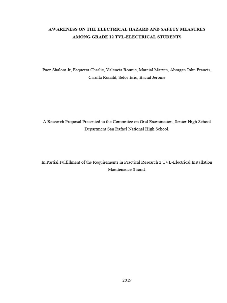 Awareness On The Electrical Hazard and S | Download Free PDF ...
