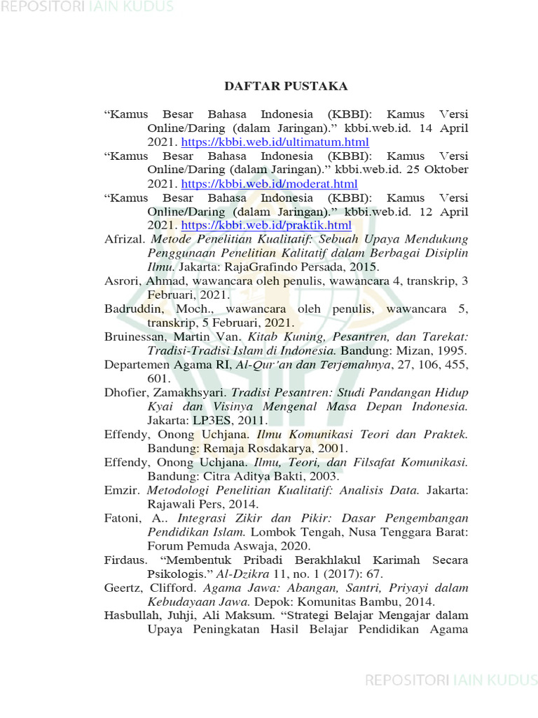 Contoh Daftar Pustaka KBBI Online | PDF | Karier & Perkembangan | Sains ...
