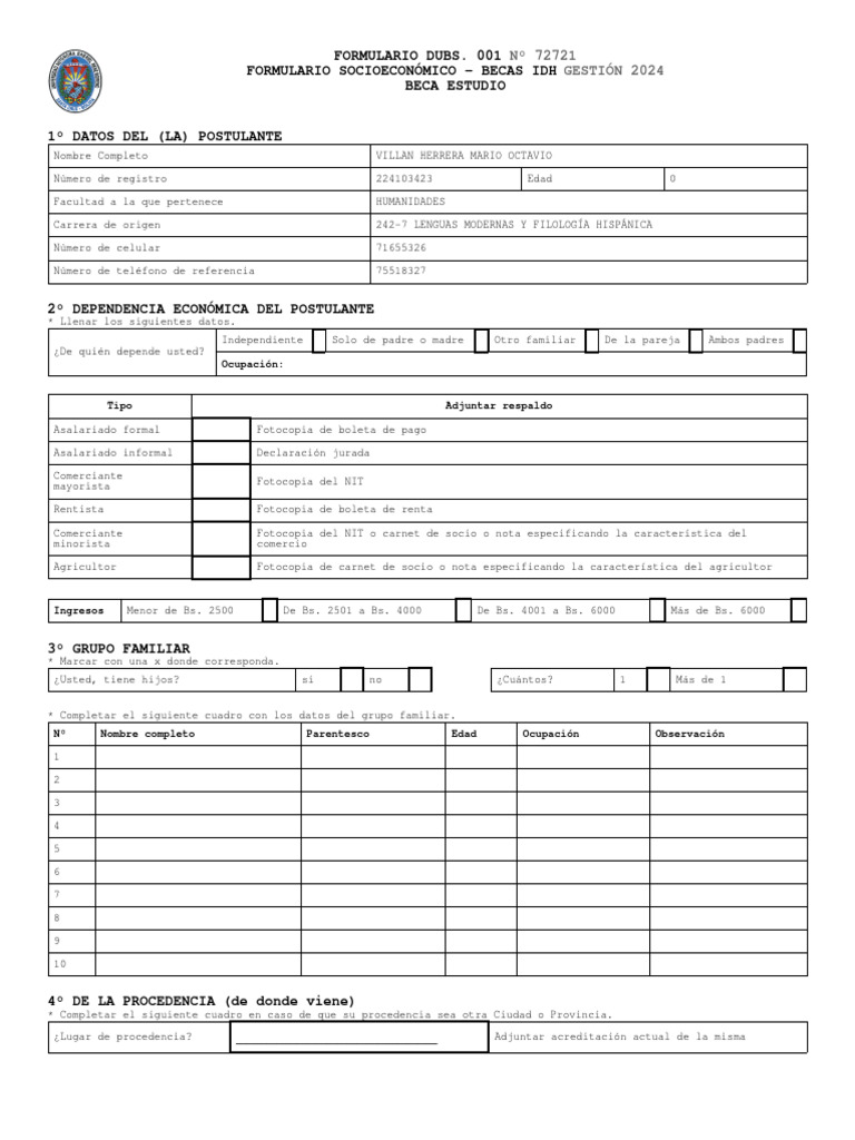 Form Dubs 001 72721 | PDF