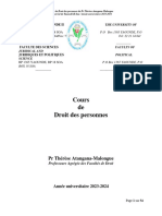 Cours de Droit Des Personnes 2023-2024.UY2 PR Thérèse Atangana-Malongue