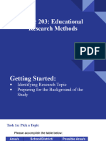 EDUC 203 Identifying Research Topic