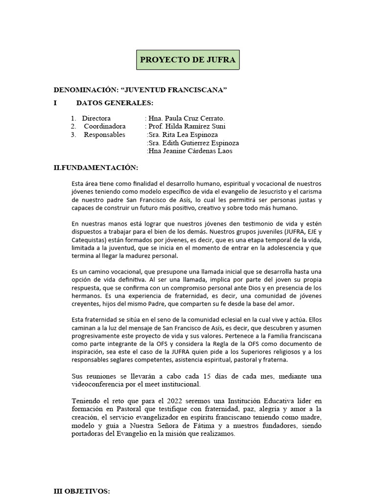 Proyecto De Jufra Pdf