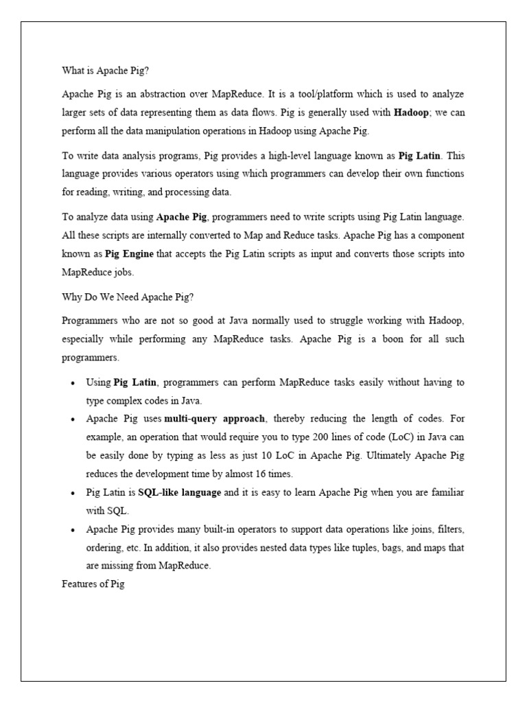 Understanding Apache Pig in Hadoop | PDF | Apache Hadoop | Information ...
