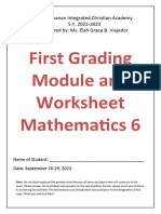 Math 6 Module and Worksheet 2