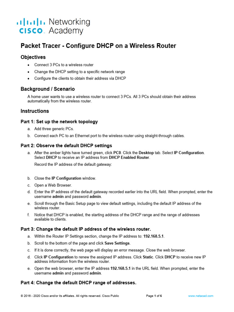 Photo inspiration: Configure Dhcp On Wireless Router Pdf Ip Address Photo Inspiration