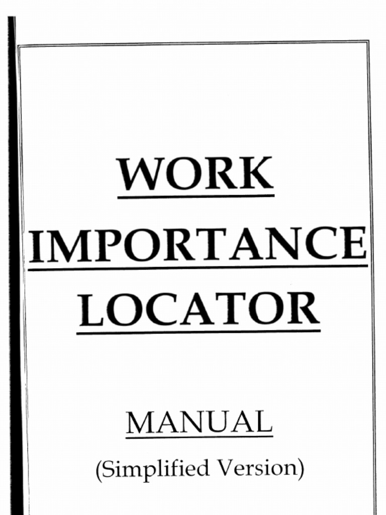 Work Importance Locator | PDF
