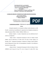 COURS de Droit Communautaire Institutionnel, Professeur Alain F - ONDOUA, Ydé 2, 2022-2023