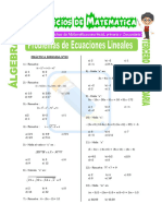 Problemas de Ecuaciones Lineales para Tercero de Secundaria