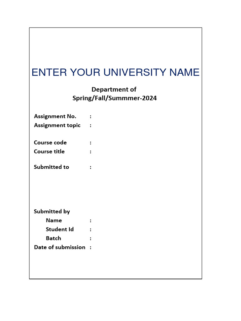 Cover Page Assignment | PDF