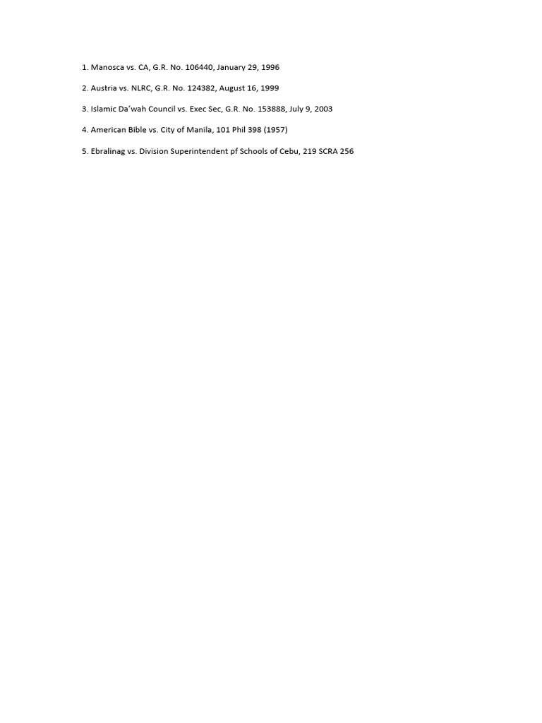 Consti Cases 5 8 | Download Free PDF | Free Exercise Clause | Public Law