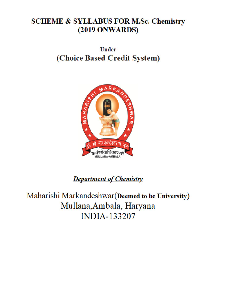 M Sc 1st Yr Scheme Syllabus Pdf